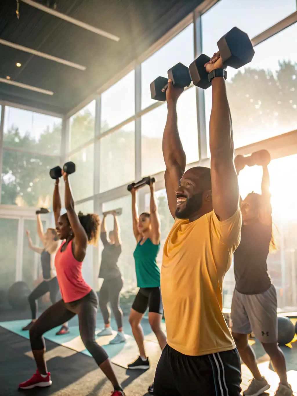 A group of athletes participating in a dynamic group training session, showcasing camaraderie and shared motivation in achieving fitness goals.